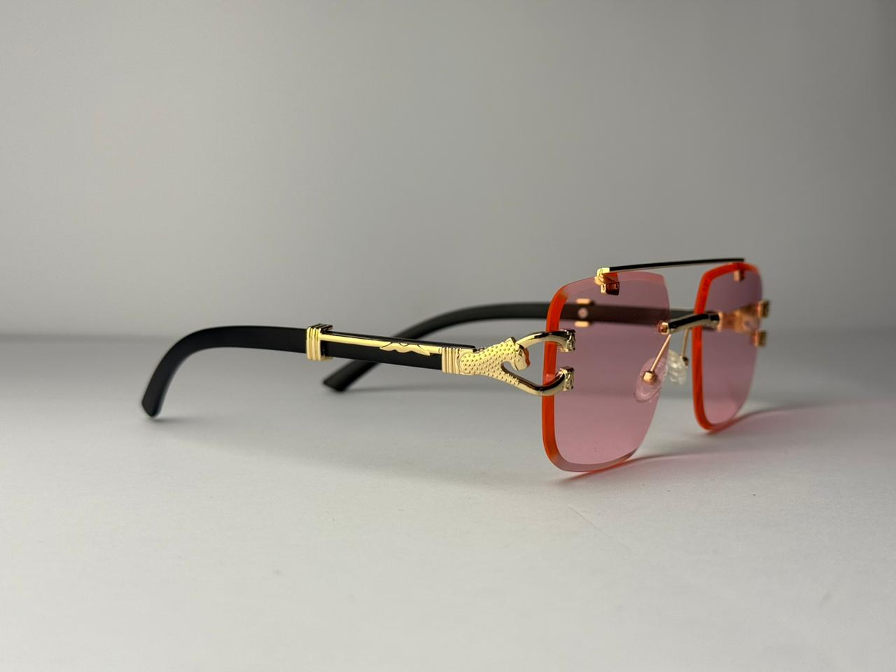 Luxury Rimless Pink Sunglasses â Gold Frame | Premium Fashion Shades