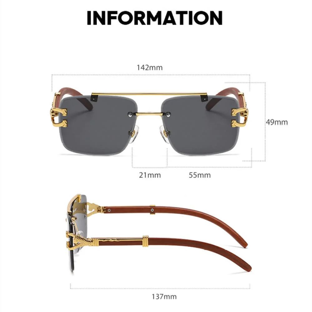 Luxury Rimless Sunglasses ā Gold Frame | Premium Fashion Shades