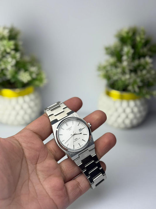 Tissot PRX Silver Stainless Steel Watch – Premium Swiss Style | Date Display